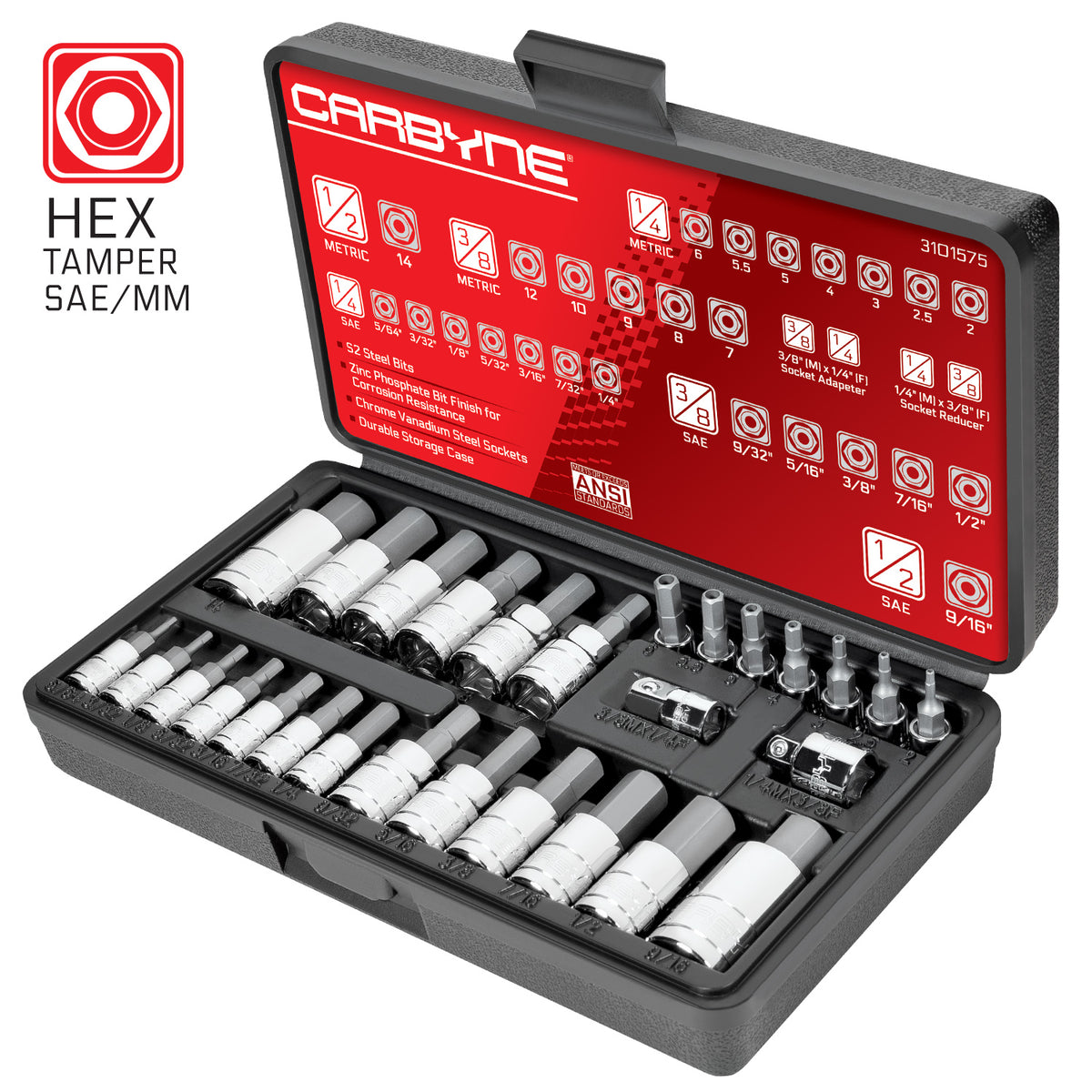 DieHard 3/8 Drive Hex Bit Socket Set, Metric, 12-Piece DHP55088