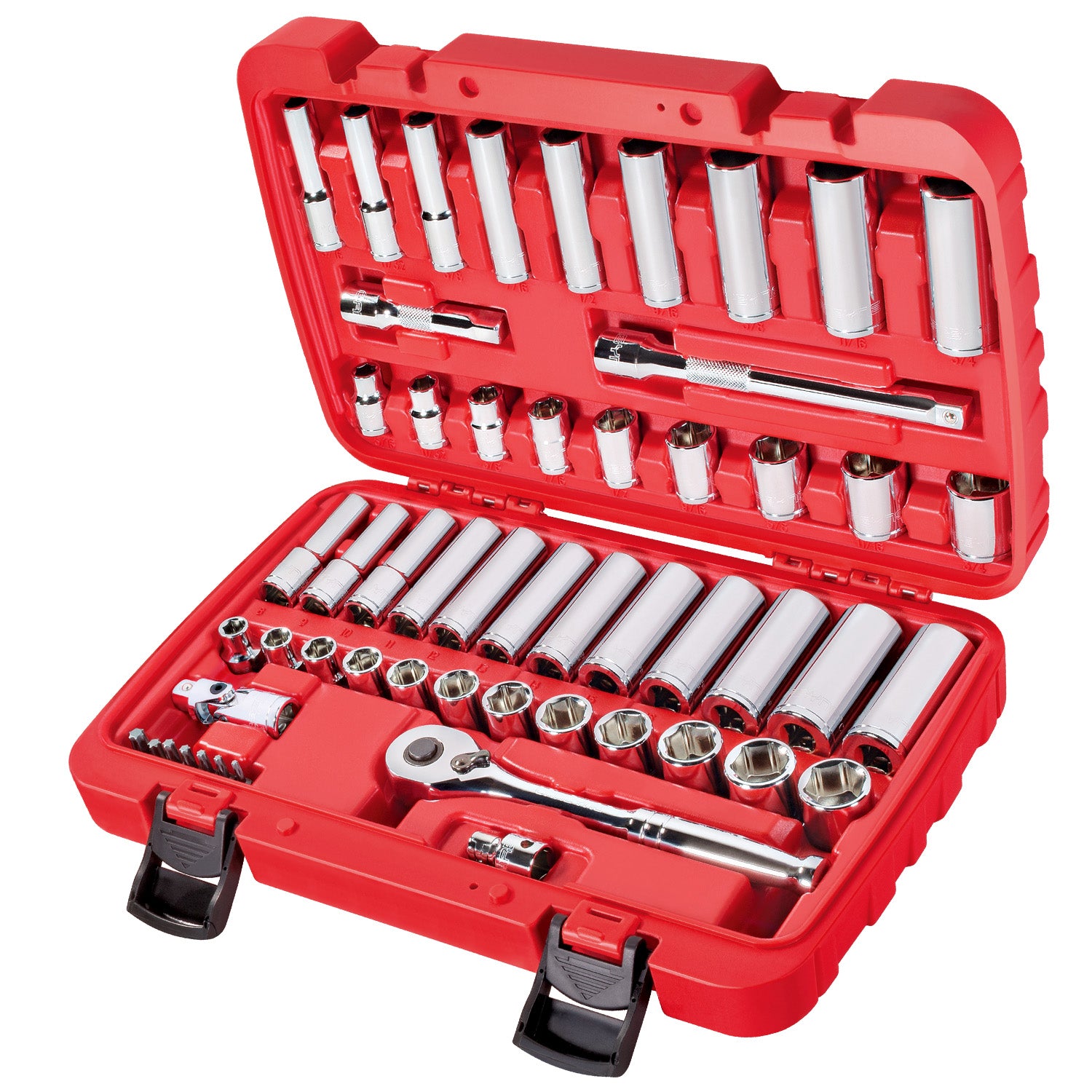 CARBYNE Socket Set - 55 Piece, 3/8" Drive | SAE & Metric, Chrome Vanadium Steel, 6 Point - Carbyne Tools