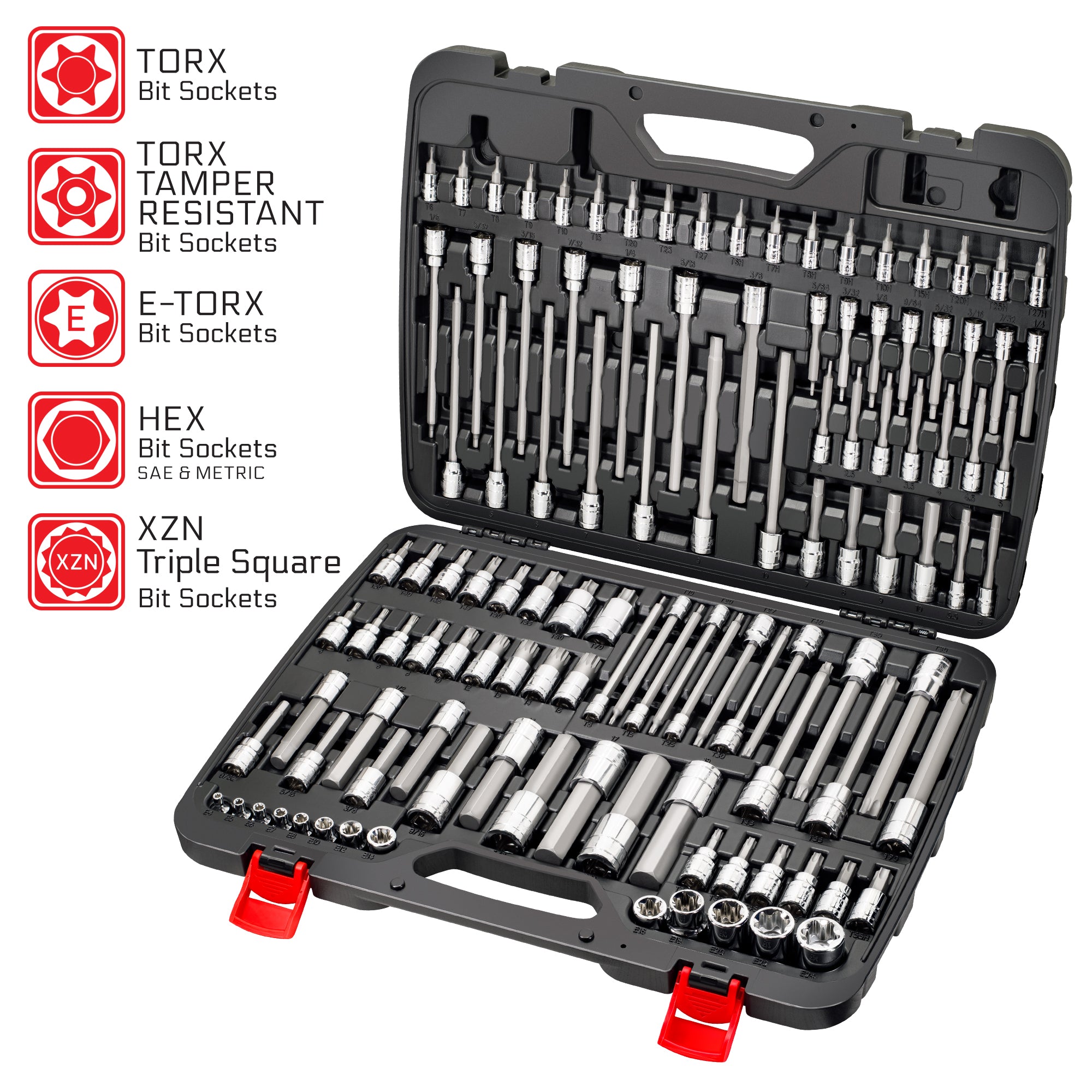 CARBYNE 114 Piece Master Metric & SAE Hex (Allen), Torx and XZN