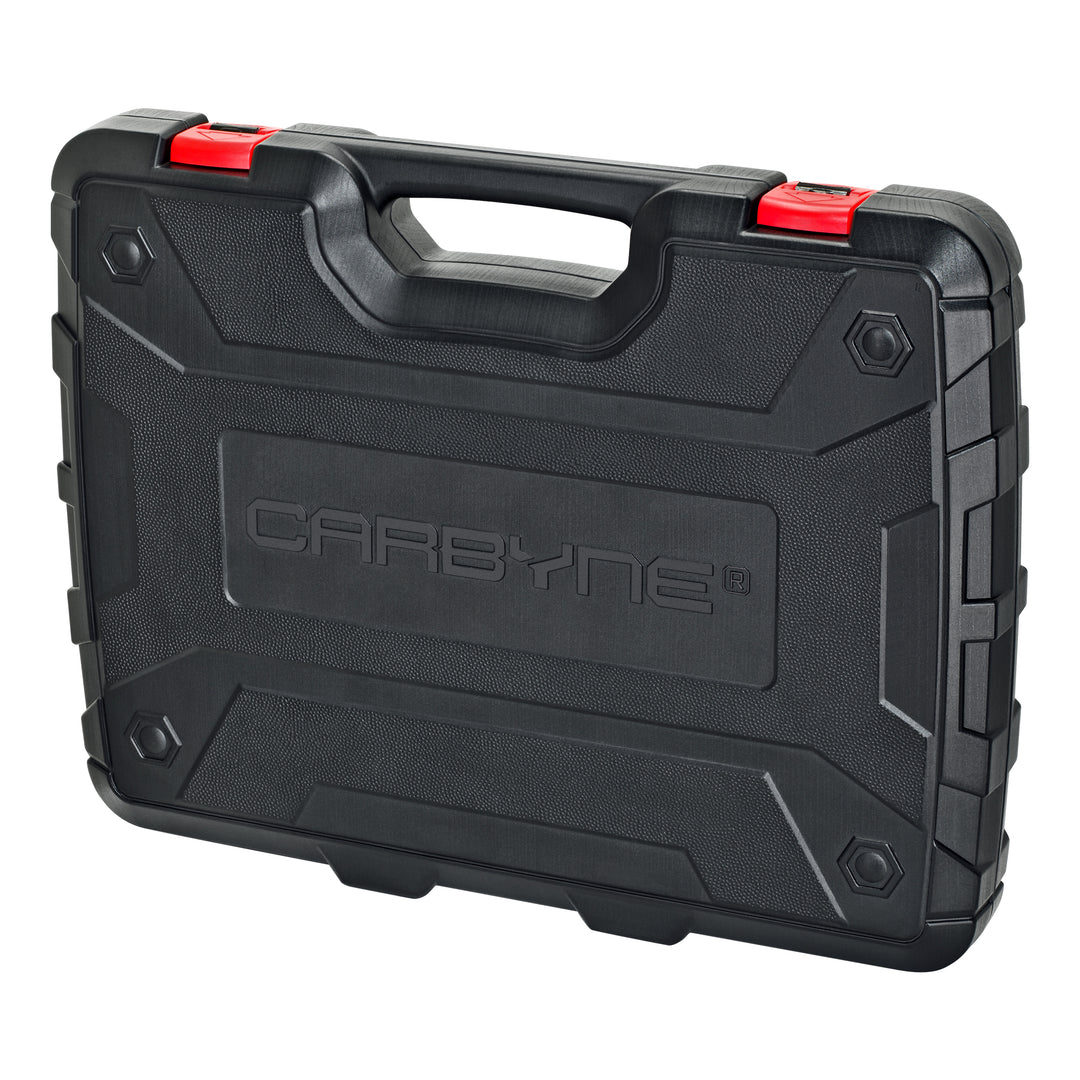 CARBYNE 114-Piece Master Metric & SAE Hex (Allen), Torx and XZN Triple Square Bit Socket Set | S2 Steel Bits, CrV Steel Sockets, Corrosion Resistance, Durable Case | 1/4", 3/8" & 1/2" Dr.