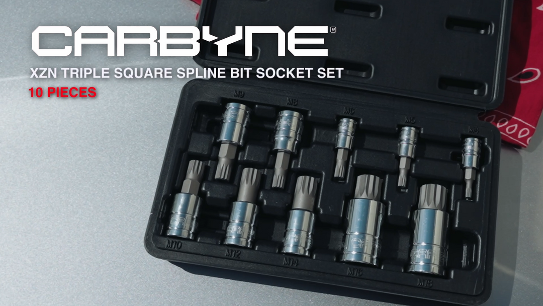 CARBYNE XZN Triple Square Spline Bit Socket Set - 10 Piece, S2 Steel Bits | Metric 4mm - 18mm