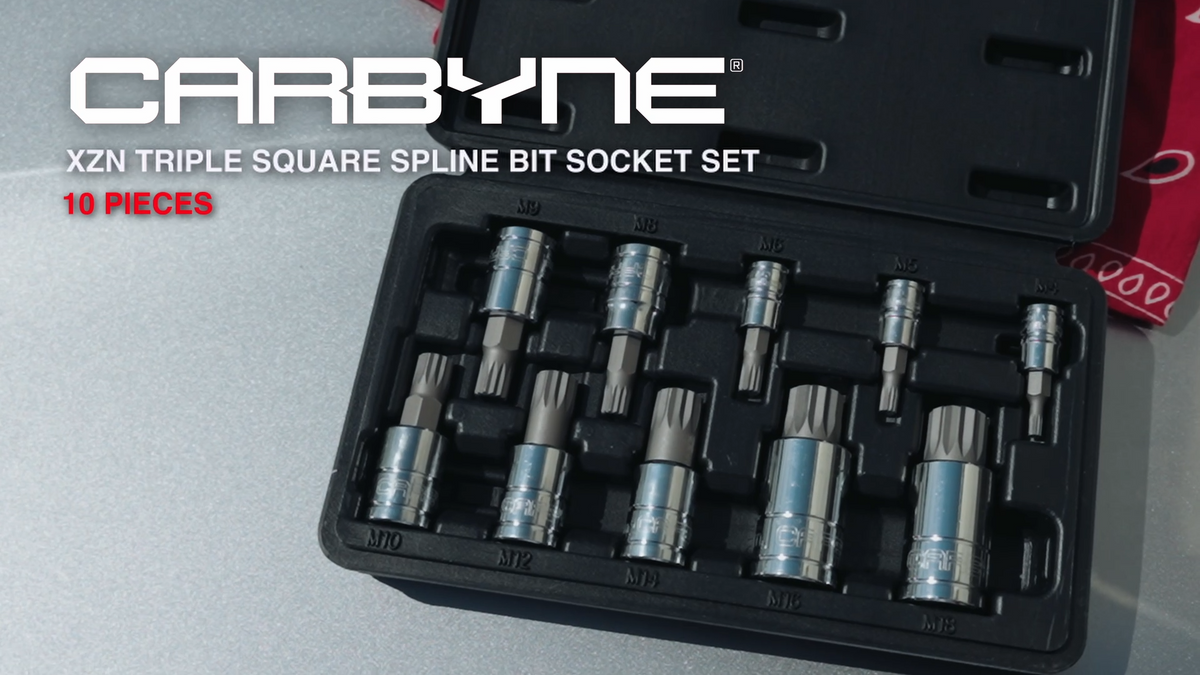 CARBYNE XZN Triple Square Spline Bit Socket Set - 10 Piece, S2