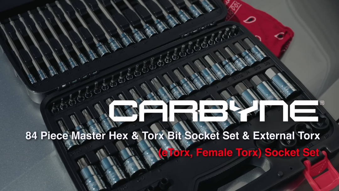 CARBYNE Master Hex & Torx Bit Socket Set - 84 Piece | SAE & Metric, S2 Steel Bits | 1/4", 3/8" & 1/2" Drive