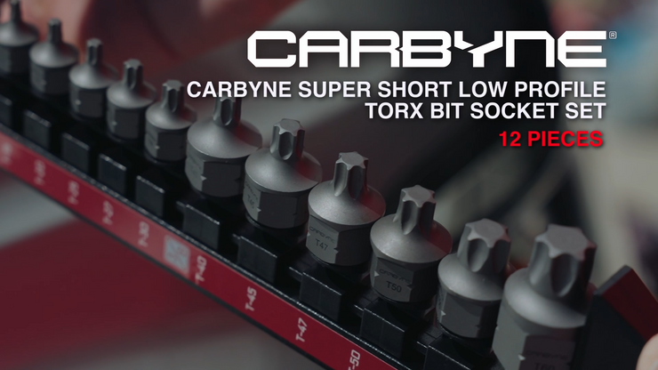 CARBYNE 12 Piece Low Profile Torx Bit Socket Set - Stubby Star