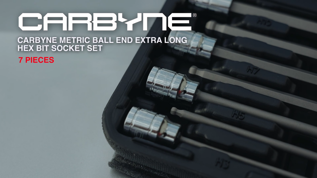 CARBYNE 7 Piece Extra Long Ball End Hex Bit Socket Set - Metric, S2 Steel Bits | 3/8" Drive, 3mm to 10mm