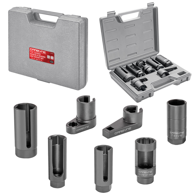 CARBYNE 7 Piece Oxygen Sensor & Sending Unit Socket Set - Carbyne Tools