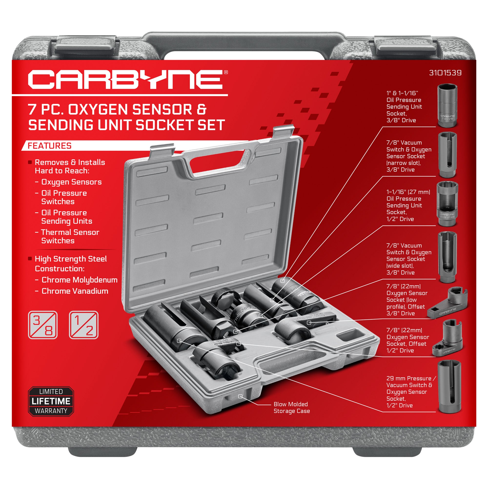 CARBYNE 7 Piece Oxygen Sensor & Sending Unit Socket Set – Carbyne
