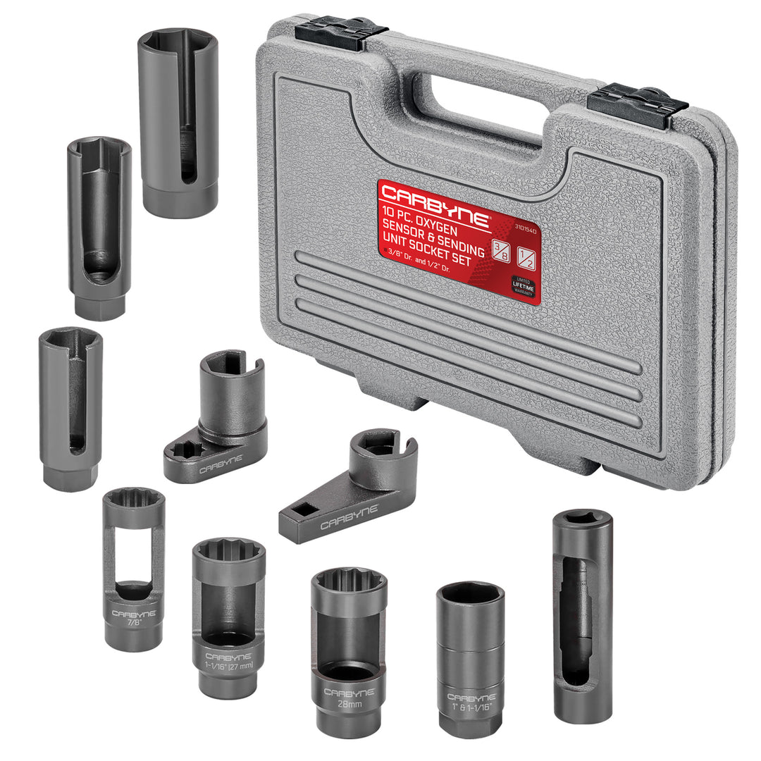 CARBYNE 10 Piece Oxygen Sensor & Sending Unit Socket Set - Carbyne Tools