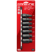 CARBYNE 7 Pc. Hex Bit Impact Socket Set - SAE, S2 Steel Bits | 1/2" Drive, 3/8 to 3/4" Hex - Carbyne Tools