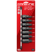 CARBYNE 7 Pc. Hex Bit Impact Socket Set – Metric, S2 Steel Bits | 1/2" Drive, 9mm to 15mm Hex - Carbyne Tools