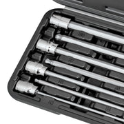 CARBYNE 7 Piece Extra Long Ball End Hex Bit Socket Set - Metric, S2 Steel Bits | 3/8" Drive, 3mm to 10mm - Carbyne Tools