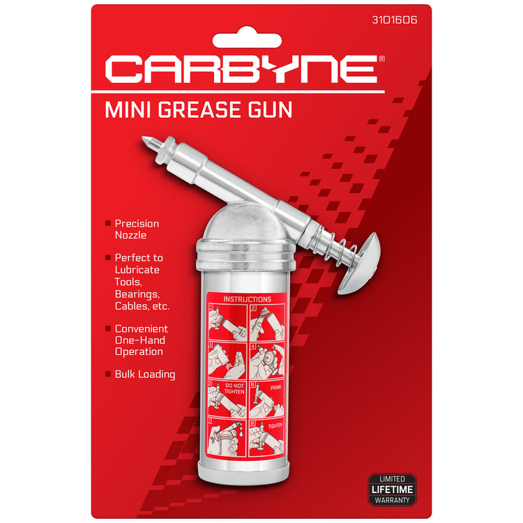 Carbyne Mini Grease Gun, Precision Nozzle, On-Hand Operation - Carbyne Tools