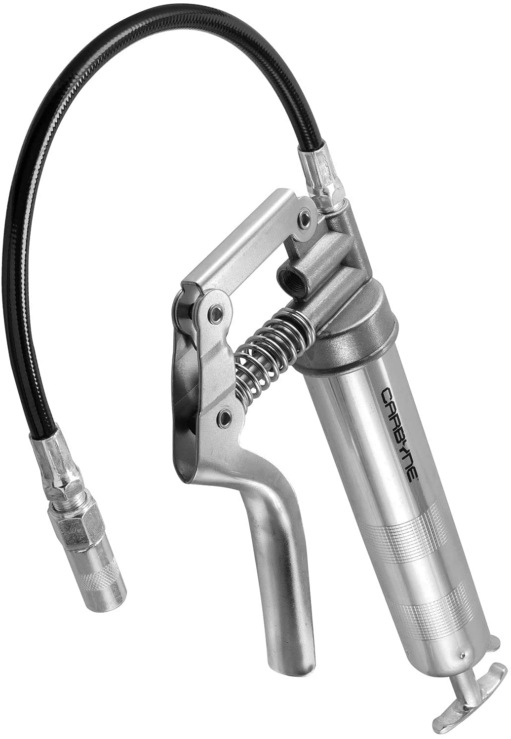 CARBYNE Mini Grease Gun - Pistol Grip, 3000 PSI, Heavy Duty Professional Quality. 12" Flex Hose and 4" Rigid Extension - Carbyne Tools