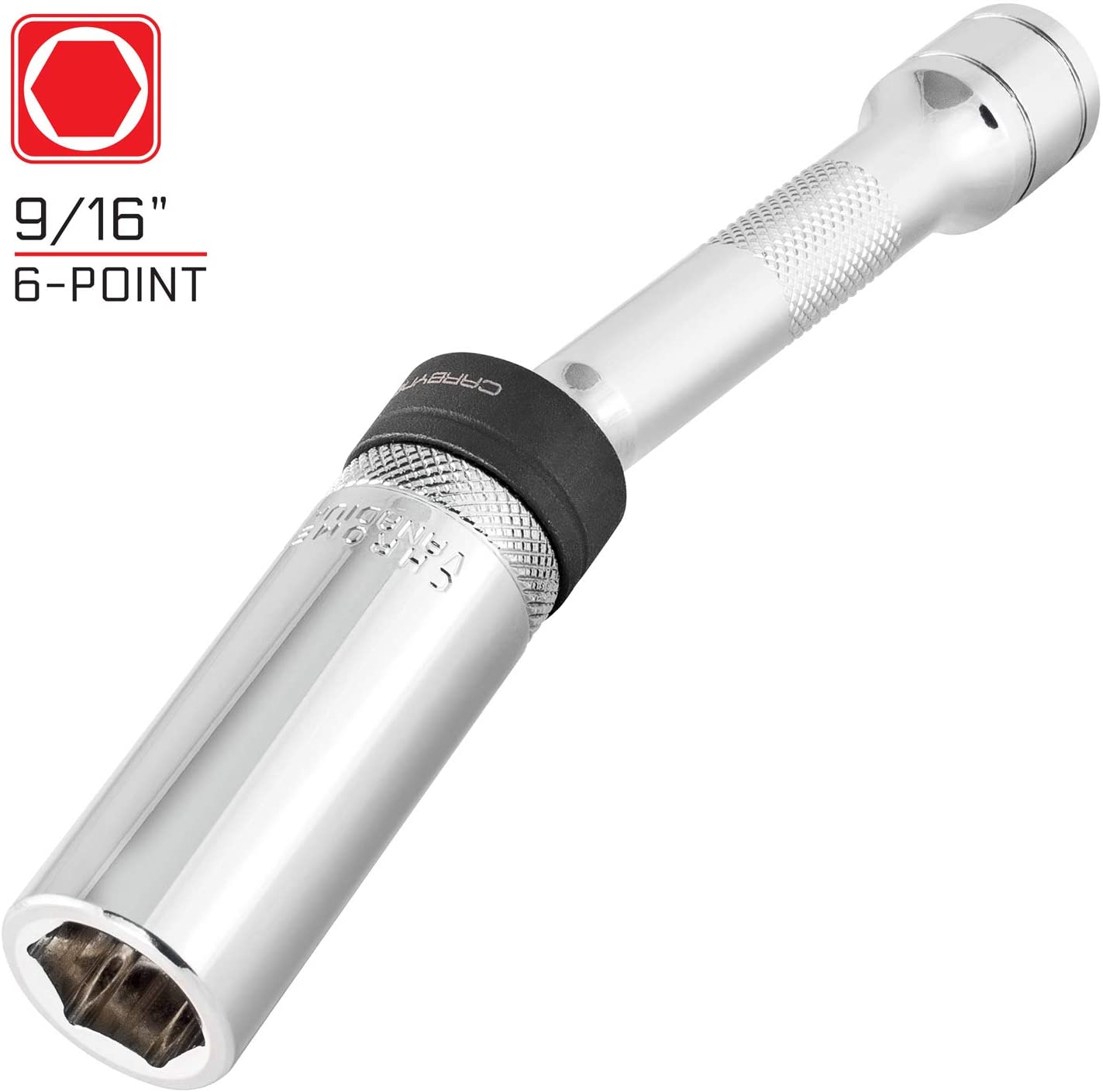 CARBYNE Spark Plug Socket, 9/16 inch, Magnetic Swivel, 6 inch
