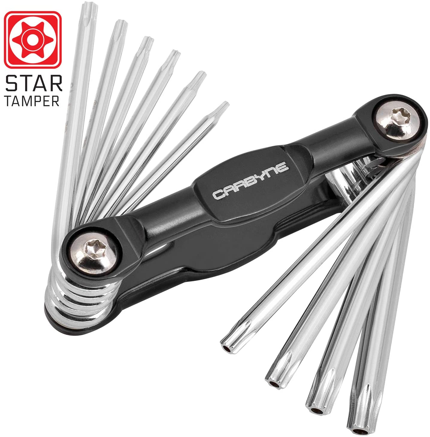 CARBYNE Tamper Star Wrench Set - 10 Piece, Folding,  T-6 to T-30 | S2 Steel - Carbyne Tools