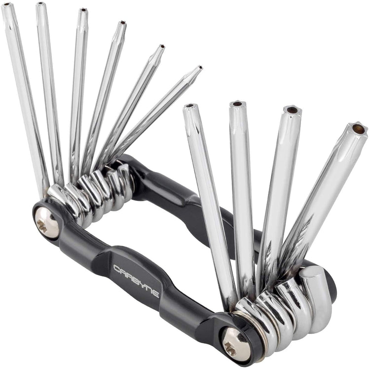 CARBYNE Tamper Star Wrench Set - 10 Piece, Folding,  T-6 to T-30 | S2 Steel - Carbyne Tools