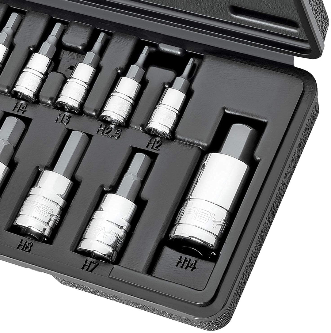 CARBYNE Hex Bit Socket Set - 13 Piece, Metric, 2mm - 14mm | S2 Steel - Carbyne Tools