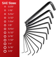 CARBYNE Long Arm Ball End Hex Key Wrench Set - 26 Piece, Inch/Metric, S2 Steel - Carbyne Tools