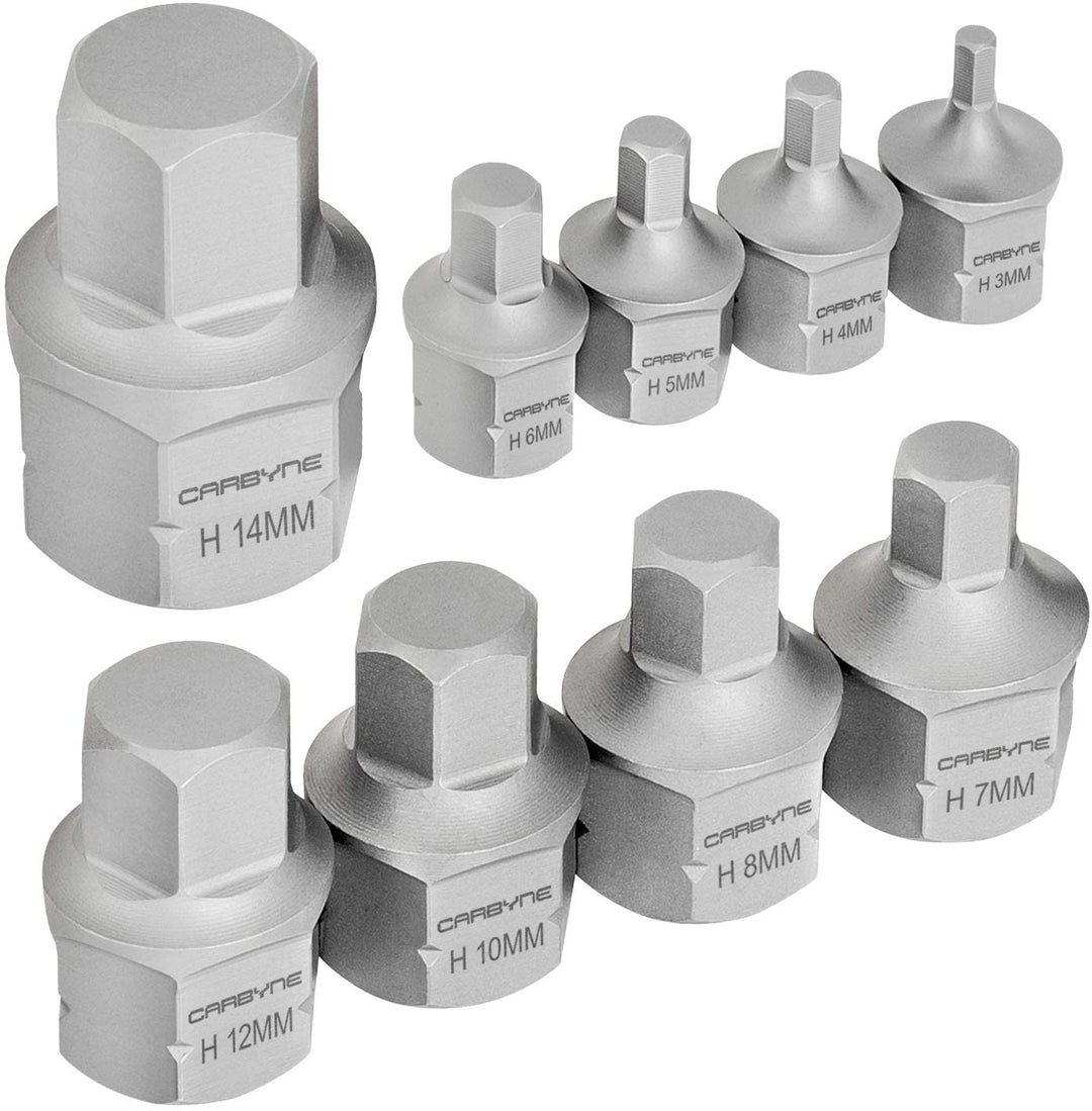 Short Socket Bit CARBYNE Super Short Hex Bit Socket Set - 9 Piece, Metric, 3mm to 14mm ...