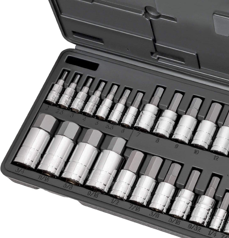 CARBYNE Master Hex Bit Socket Set - 33 Piece, SAE & Metric | S2 Steel Bits - Carbyne Tools