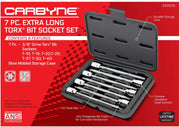 CARBYNE Extra Long Bit Socket Set - 7 Piece, Torx, S2 Steel Bits | 3/8" Drive, T-10 to T-40 - Carbyne Tools
