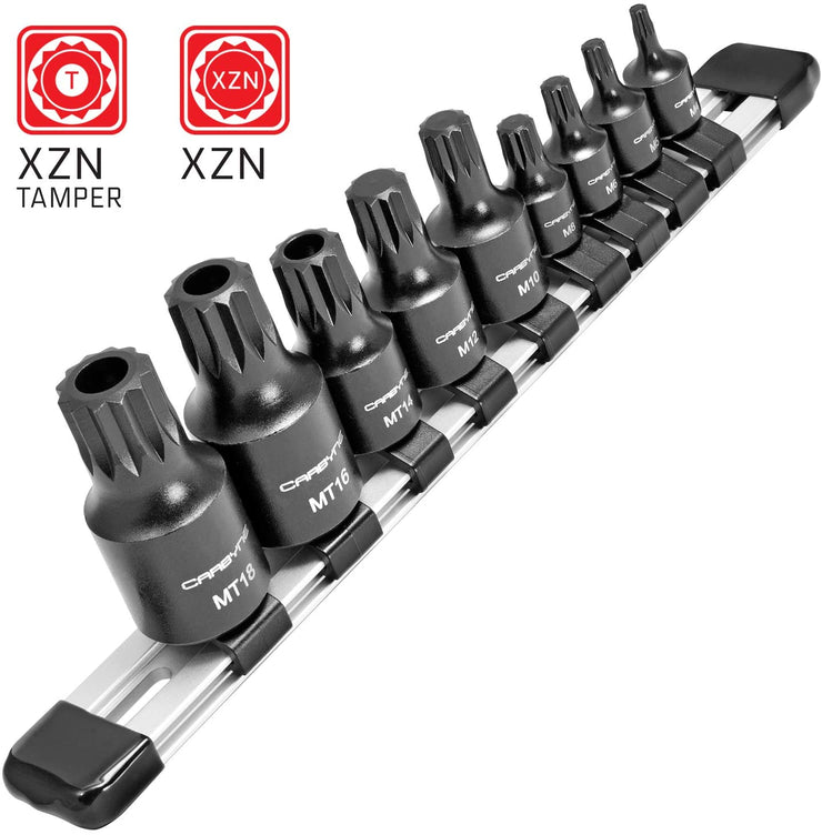 CARBYNE XZN Triple Square Bit Impact Socket Set - 9 Piece, 4mm to 18mm | Chrome Molybdenum Steel - Carbyne Tools