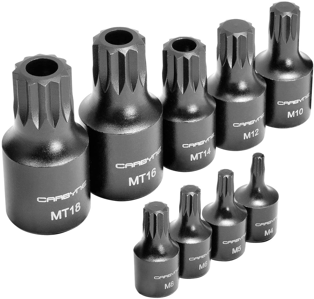 CARBYNE XZN Triple Square Bit Impact Socket Set - 9 Piece, 4mm to 18mm | Chrome Molybdenum Steel - Carbyne Tools