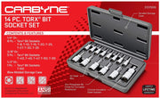 CARBYNE Torx Bit Socket Set - 14 Piece, T-8 to T-60 Sizes, S2 Steel Bits, CRV Sockets | 1/4", 3/8" & 1/2" Drive - Carbyne Tools