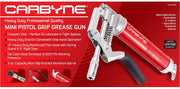 CARBYNE Mini Grease Gun - Pistol Grip, 3000 PSI, Anodized Aluminum Barrel, Heavy Duty Professional Quality. 12" Flex Hose and 4" Rigid Extension - Carbyne Tools