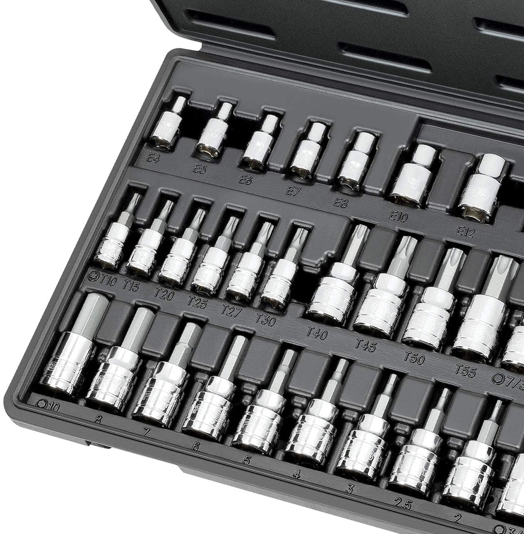 CARBYNE Hex, Torx Bit Socket & E-Torx Socket Set - 36 Piece, S2 Steel | 1/4", 3/8" & 1/2" Drive - Carbyne Tools