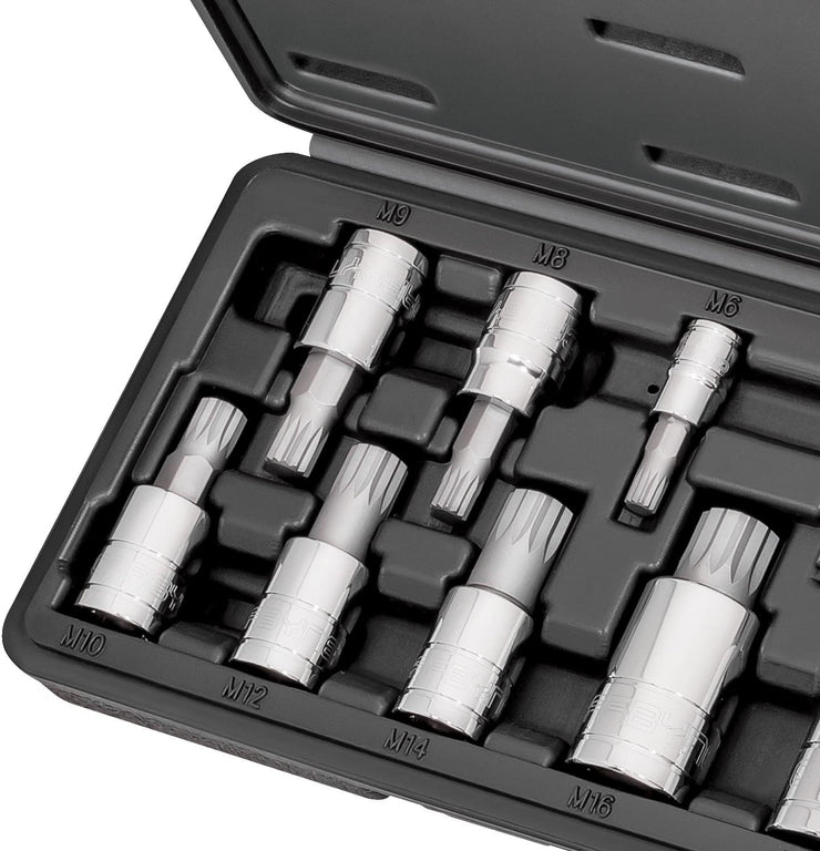 CARBYNE XZN Triple Square Spline Bit Socket Set - 10 Piece, S2 Steel Bits | Metric 4mm - 18mm - Carbyne Tools