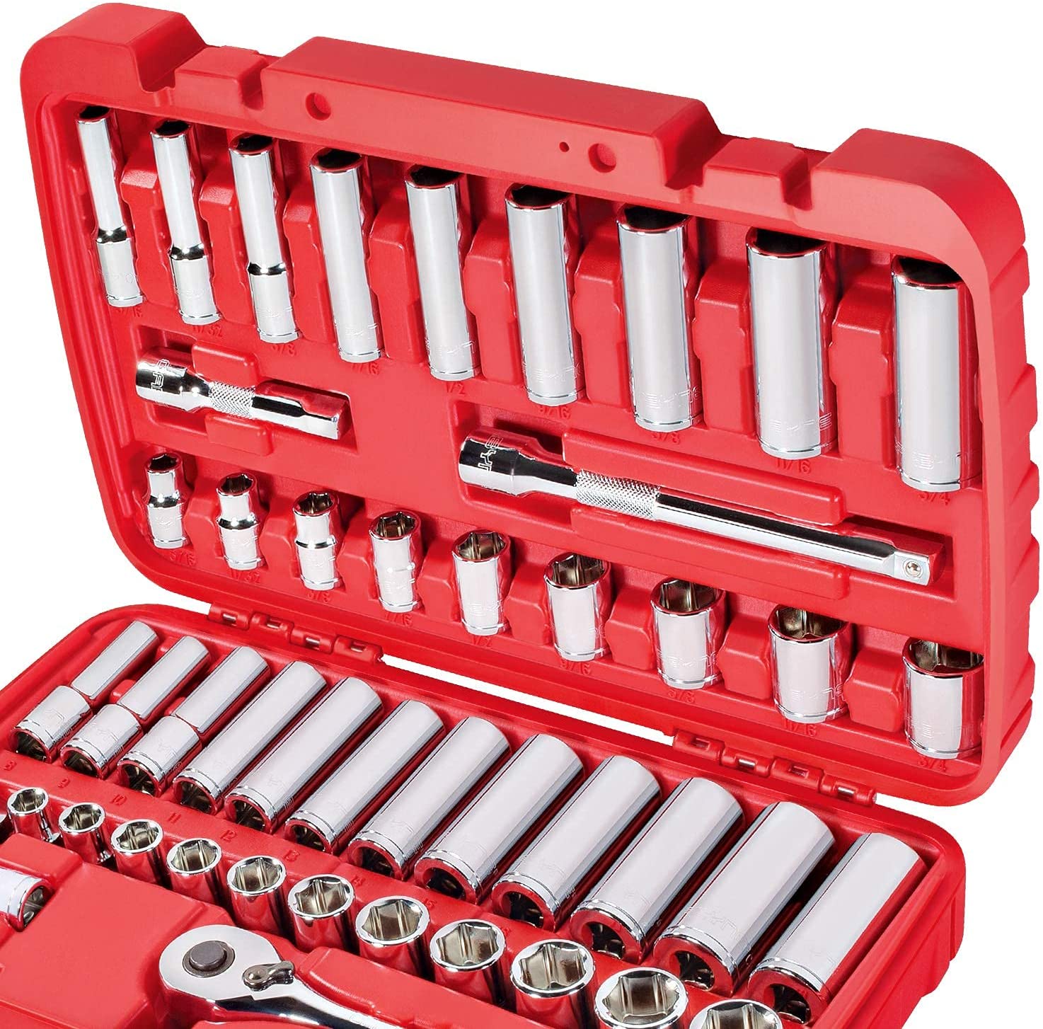 CARBYNE Socket Set - 55 Piece, 3/8" Drive | SAE & Metric, Chrome Vanadium Steel, 6 Point - Carbyne Tools