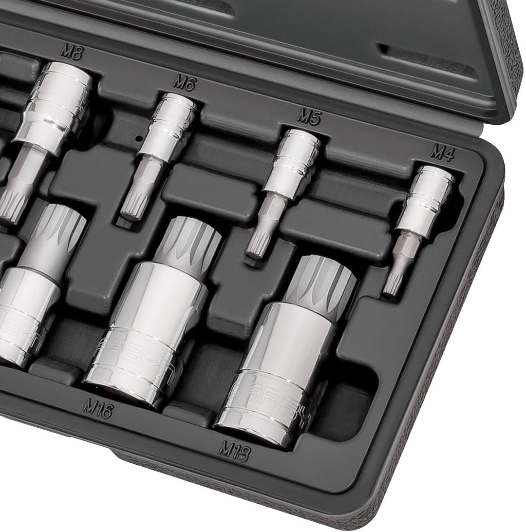 CARBYNE XZN Triple Square Spline Bit Socket Set - 10 Piece, S2 Steel Bits | Metric 4mm - 18mm - Carbyne Tools