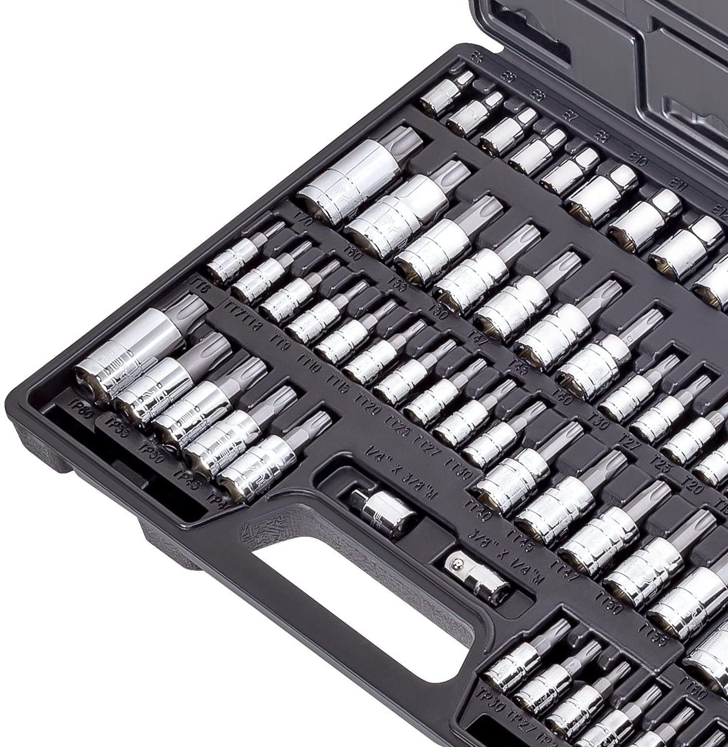 CARBYNE Master Torx Bit Socket Set & Torx External Socket Set - 62 Piece, S2 Steel Bits, CRV Sockets | 1/4", 3/8" & 1/2" Drive - Carbyne Tools