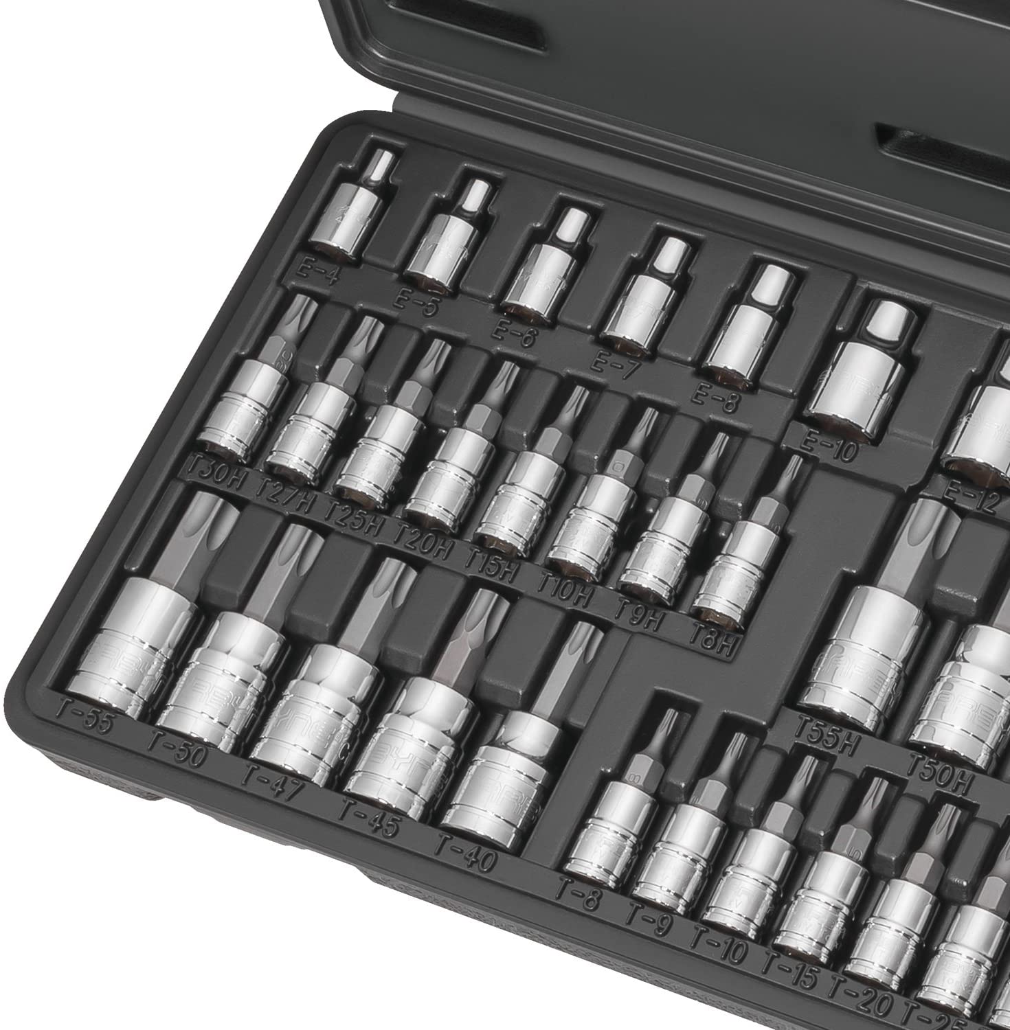 CARBYNE Torx-Bit-Set – 36-teilig, S2-Stahl, 1/4", 3/8", 1/2" Antrieb