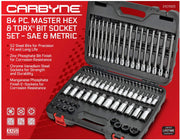 CARBYNE Master Hex & Torx Bit Socket Set - 84 Piece | SAE & Metric, S2 Steel Bits | 1/4", 3/8" & 1/2" Drive - Carbyne Tools